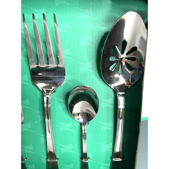 International Home 5 Piece Hostess Set Stainless Steel Flatware Casino Pattern - Picture 2 of 9